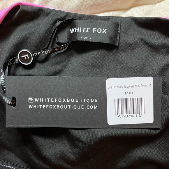 NWT White Fox Strapless Mini Dress, Size Medium - Picture 5 of 8